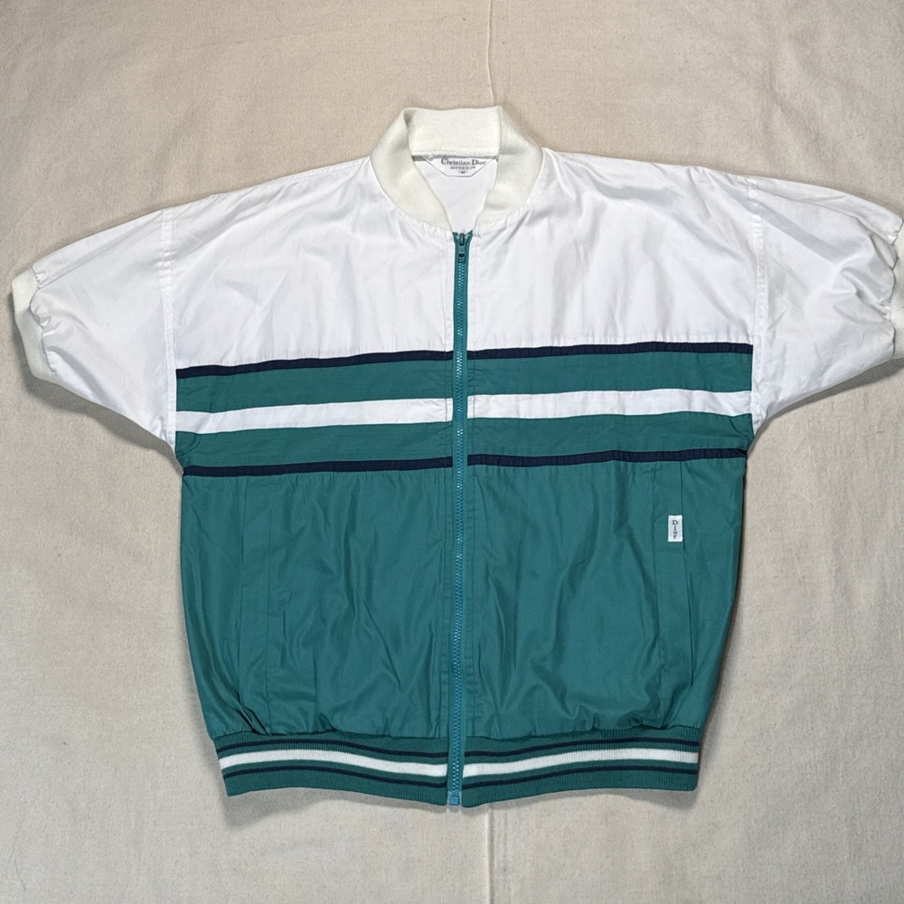 VTG Christian Dior Monsieur Short Sleeve Full Zip Jacket Shirt M